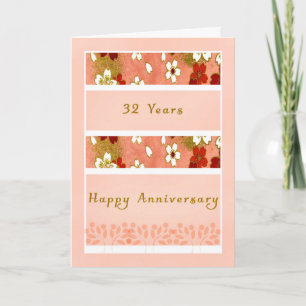 Tarjeta de aniversario de boda 32º año