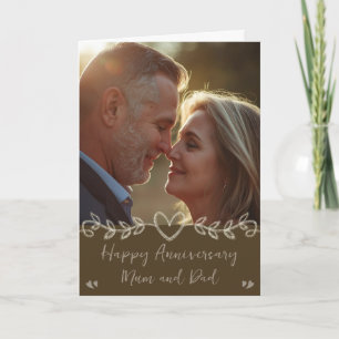 Tarjeta de aniversario de boda con foto