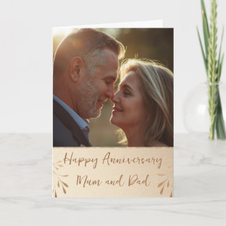 Tarjeta de aniversario de boda con foto