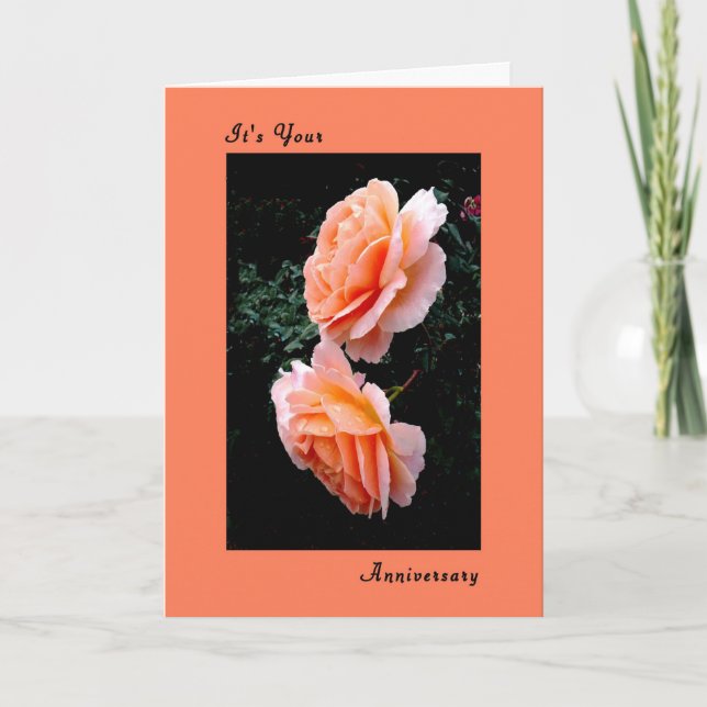 Tarjeta de aniversario de boda con Rosas de Sonya (Anverso)