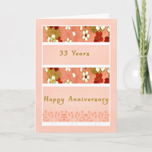 Tarjeta de aniversario de boda de 33 años