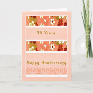 Tarjeta de aniversario de boda de 36 años
