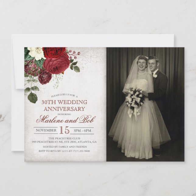 Tarjeta de aniversario de boda de CUALQUIER AÑO (Anverso)