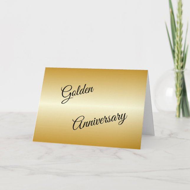 Tarjeta de aniversario de Boda Dorado (Anverso)