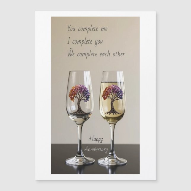 Tarjeta de aniversario de Boda magnético (Anverso)