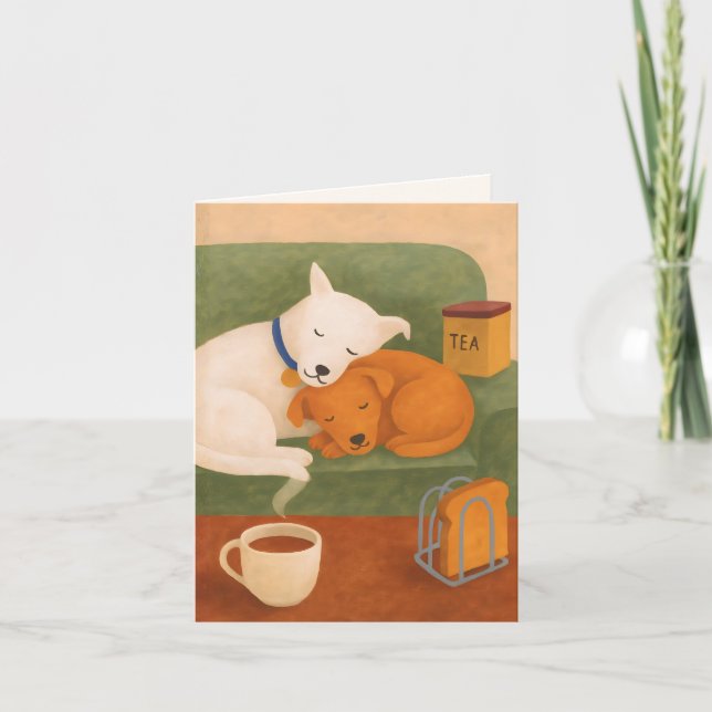 Tarjeta de aniversario de boda para amante de perr (Anverso)
