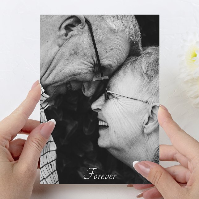 Tarjeta de aniversario de boda personalizada con f (Wedding Anniversary ANY YEAR Custom Photo Card)