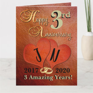 Tarjeta de aniversario de boda personalizada de tr
