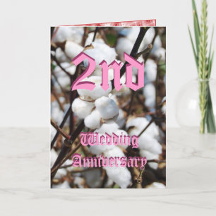 tarjeta de aniversario de bodas 2º - Algodón