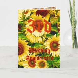 Tarjeta de aniversario de bodas 3º - Girasol