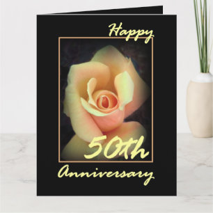 Tarjeta de Aniversario de Bodas 50º Rosa Amarilla 