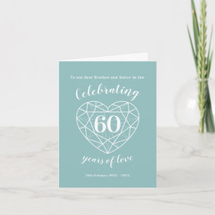 tarjeta de aniversario de bodas 60 años de amor
