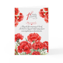 Tarjeta de aniversario de bodas con flores rojas s