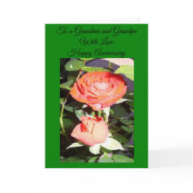 Tarjeta de aniversario de bodas de abuelos Rosa Ro