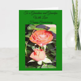 Tarjeta de aniversario de bodas de abuelos Rosa Ro