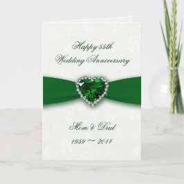 Tarjeta de aniversario de bodas de Damasco suave n
