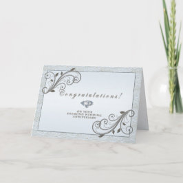 Tarjeta de aniversario de bodas de diamante