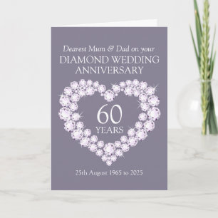 Tarjeta de aniversario de bodas de diamante para m