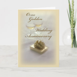 Tarjeta de aniversario de bodas de oro