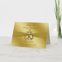 Tarjeta de aniversario de bodas de oro religioso n