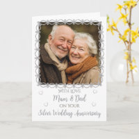 Tarjeta de aniversario de bodas de plata 25 años F