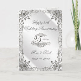 Tarjeta de aniversario de bodas de plata de 25 año
