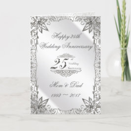 Tarjeta de aniversario de bodas de plata de 25 año