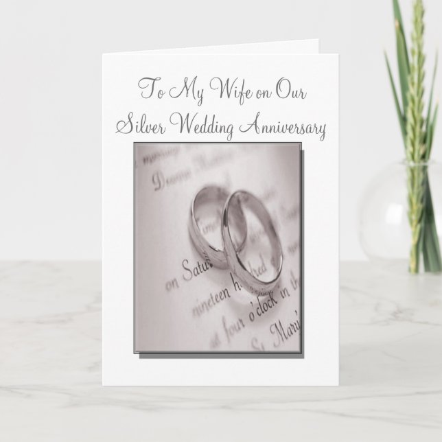 Tarjeta de aniversario de bodas de plata para mari (Anverso)