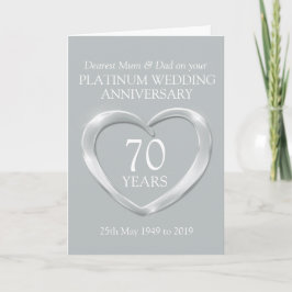 Tarjeta de aniversario de bodas de platino para ma