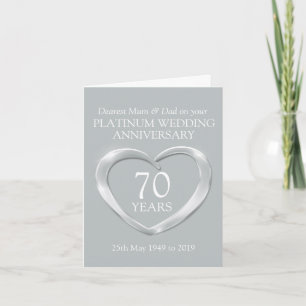 Tarjeta de aniversario de bodas de platino para ma