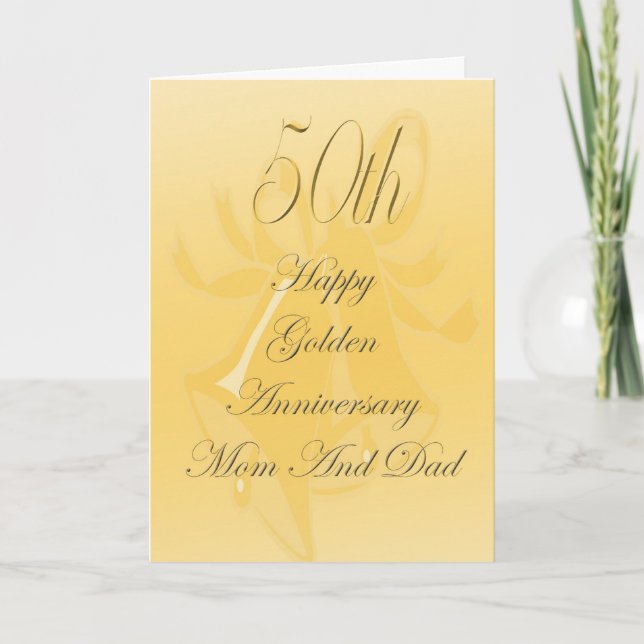 Tarjeta de aniversario de bodas número 50 para mam (Anverso)