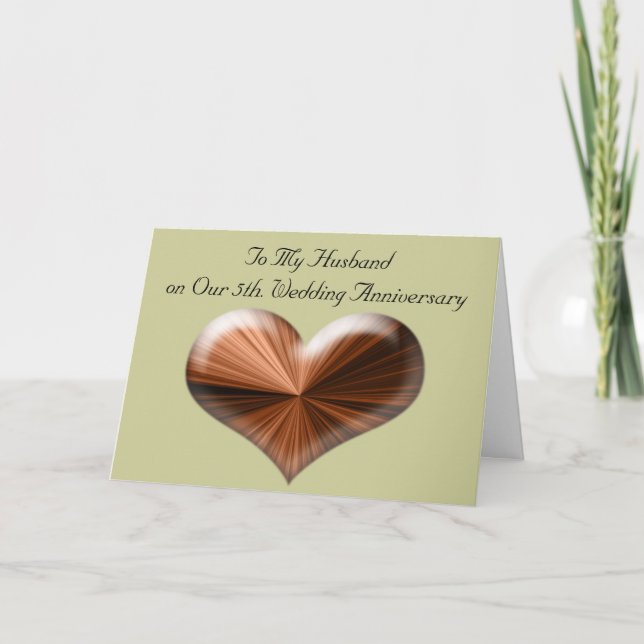 Tarjeta de aniversario de bodas número 5 para mi e (Anverso)