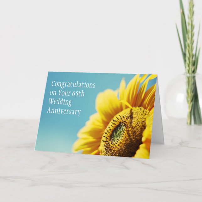 Tarjeta de aniversario de bodas número 65 / o para (Anverso)