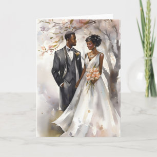 Tarjeta de aniversario de bodas para pareja negra