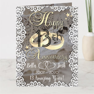 Tarjeta de aniversario de bodas personalizada con 
