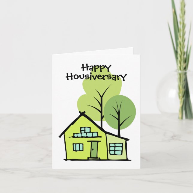 Tarjeta de aniversario de casa de agradecimiento a (Anverso)