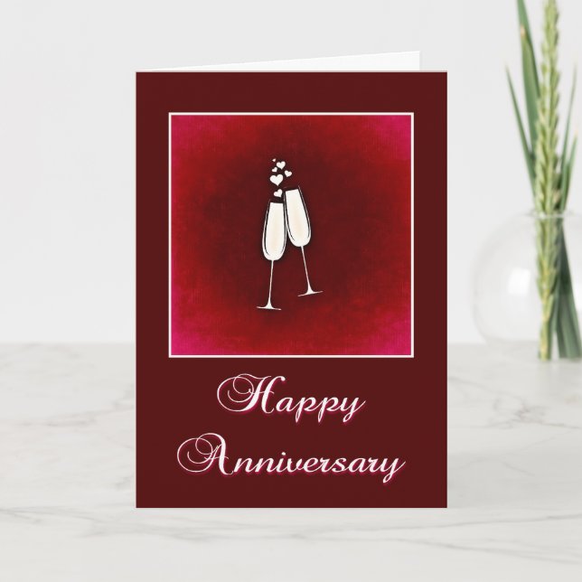 Tarjeta de aniversario de Champagne (Anverso)