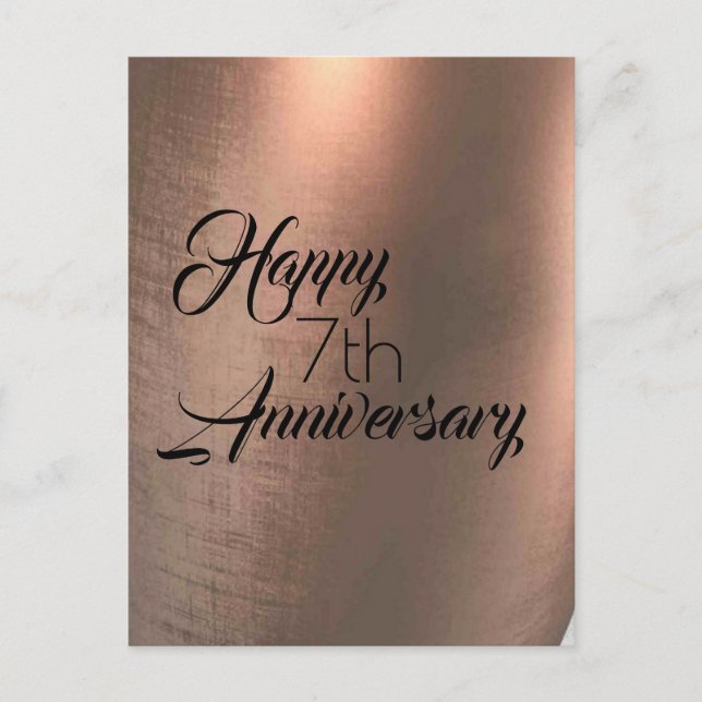 Tarjeta de aniversario de cobre tradicional 7 (Anverso)