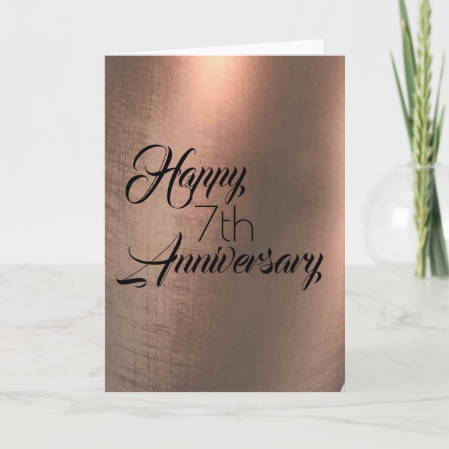 Tarjeta de aniversario de cobre tradicional 7 (Anverso)