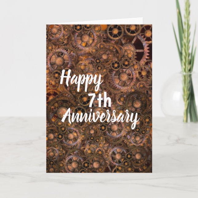 Tarjeta de aniversario de cobre tradicional 7 (Anverso)