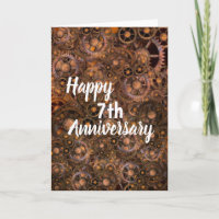 Tarjeta de aniversario de cobre tradicional 7