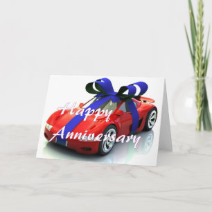 Tarjeta de aniversario de coche nueva
