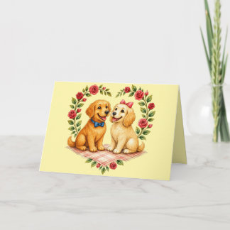 Tarjeta de aniversario de cónyuge de perros lindos