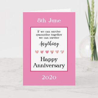 Tarjeta de aniversario de cuarentena