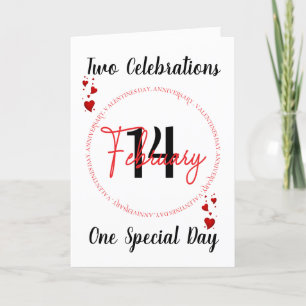 Tarjeta de aniversario de día de San Valentín