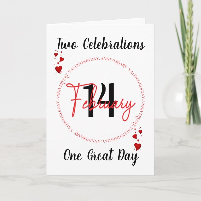 Tarjeta de aniversario de día de San Valentín (Anverso)