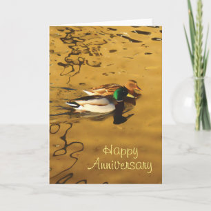 Tarjeta de aniversario de dos patos