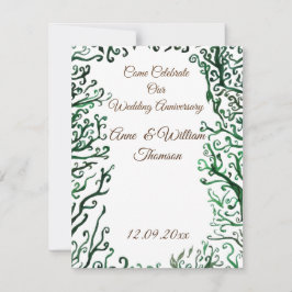 Tarjeta de aniversario de elementos botánicos