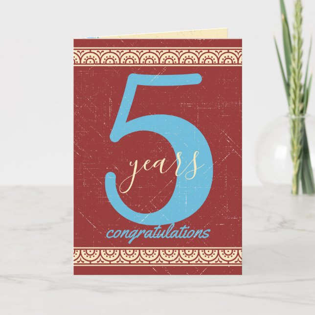 tarjeta de aniversario de empleado de hito de colo (Anverso)