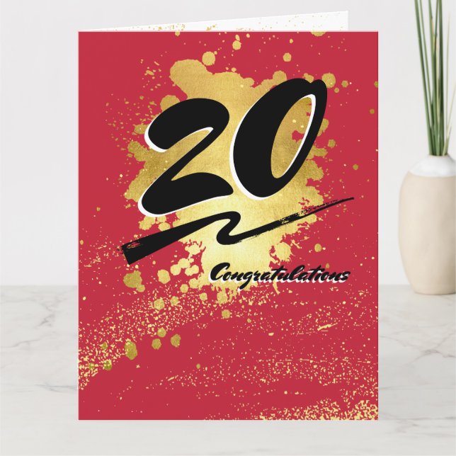 Tarjeta de aniversario de empleado de hito de oro  (Anverso)